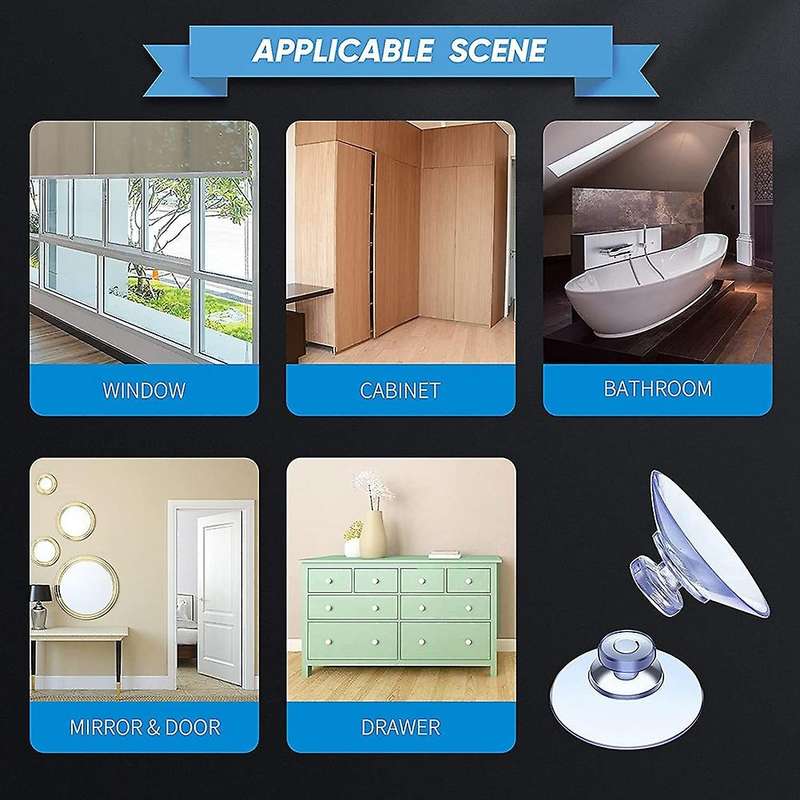 100Pcs Transparent Suction Cups, Plastic Suction Cups, Pads without Hooks for Outdoor, Kitchen,Bathr