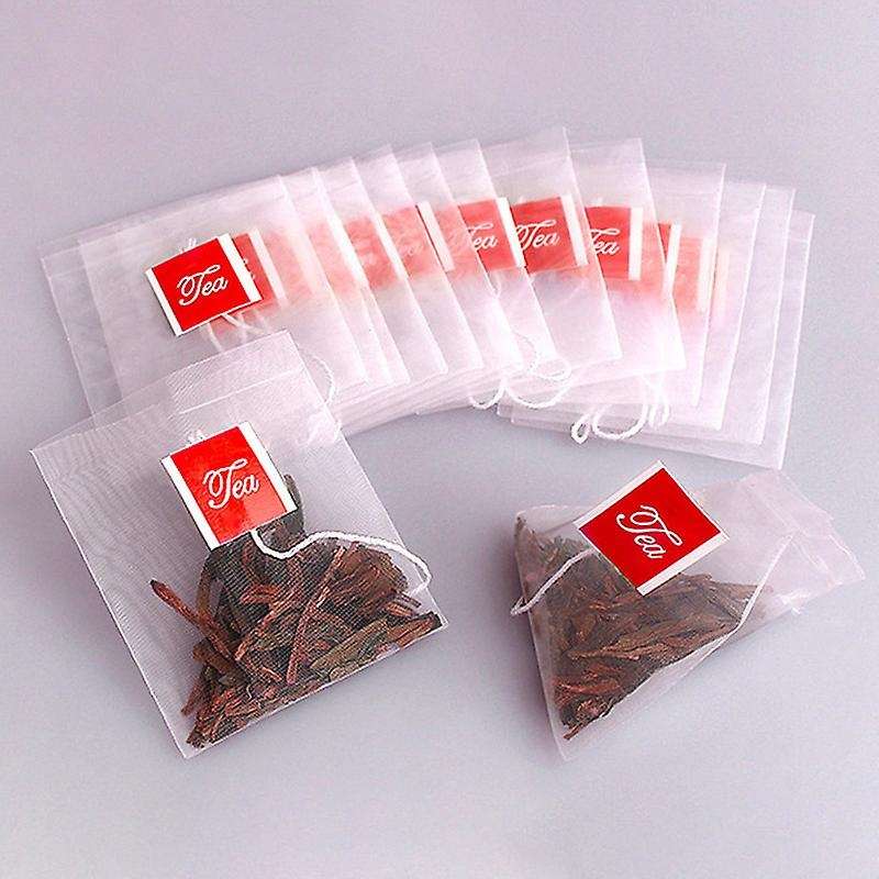 100pcs Tea Bag Infuser with String Heal Seal 6.5 X 8cm Sachet Filter Paper Nylon Teabags Empty Tea B