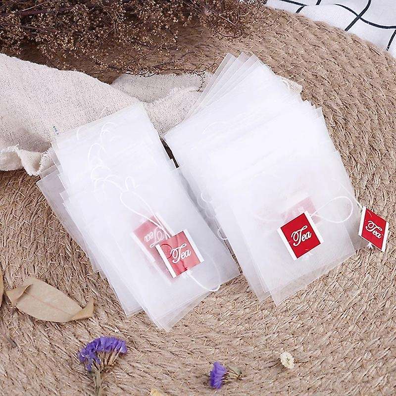 100pcs Tea Bag Infuser with String Heal Seal 6.5 X 8cm Sachet Filter Paper Nylon Teabags Empty Tea B