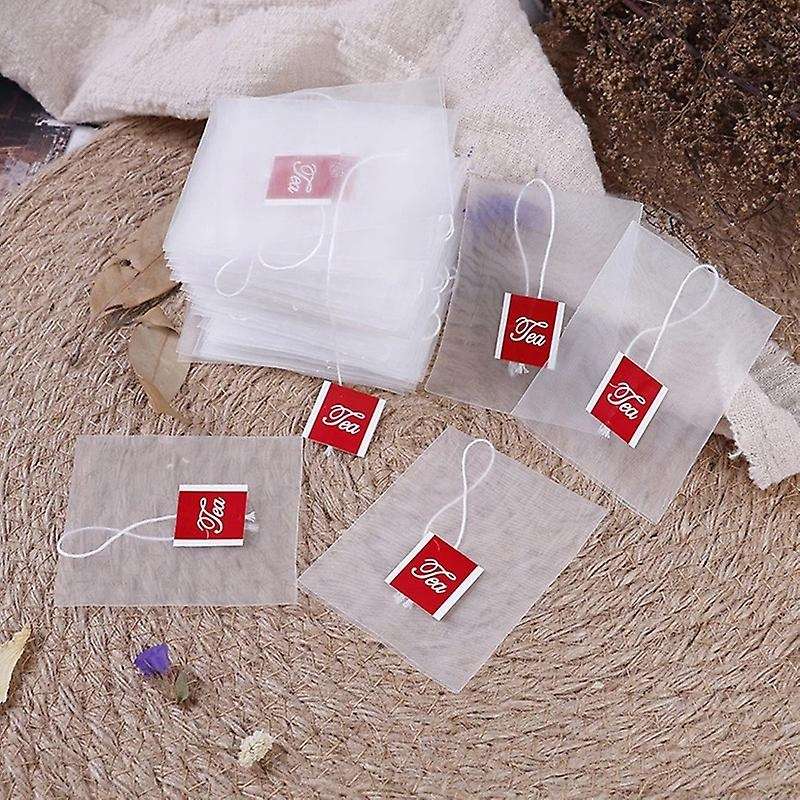 100pcs Tea Bag Infuser with String Heal Seal 6.5 X 8cm Sachet Filter Paper Nylon Teabags Empty Tea B