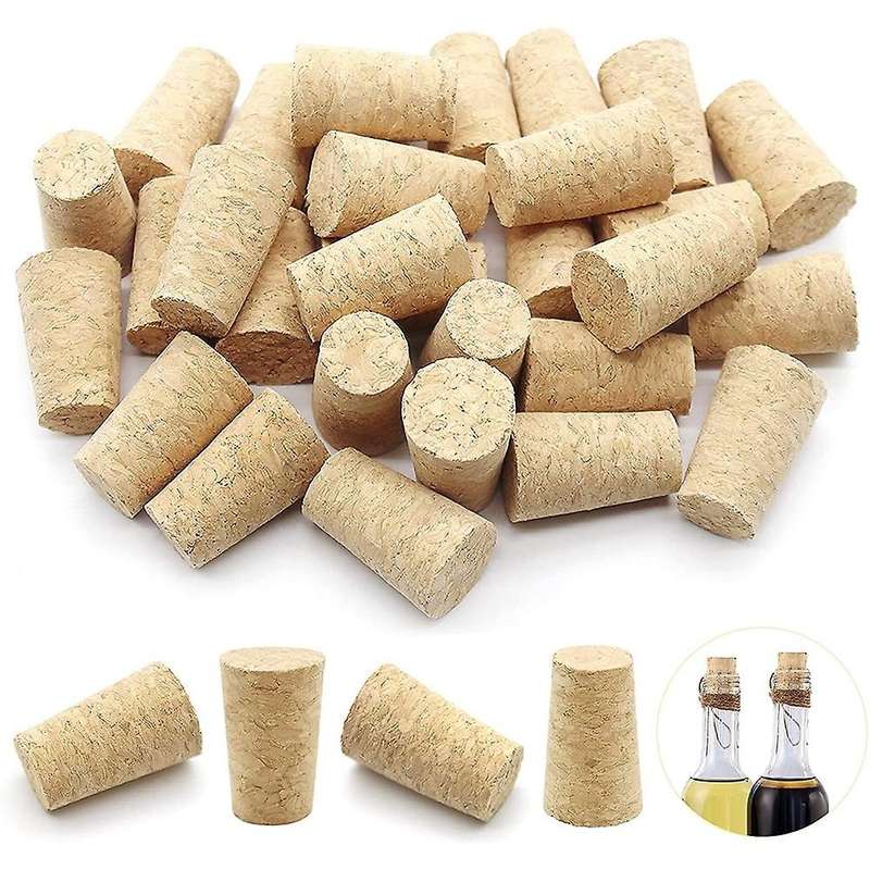 100Pcs Tapered Wine Cork Reusable Wood Corks Creative Portable Sealing Wine Stopper Wine Bottle Cov