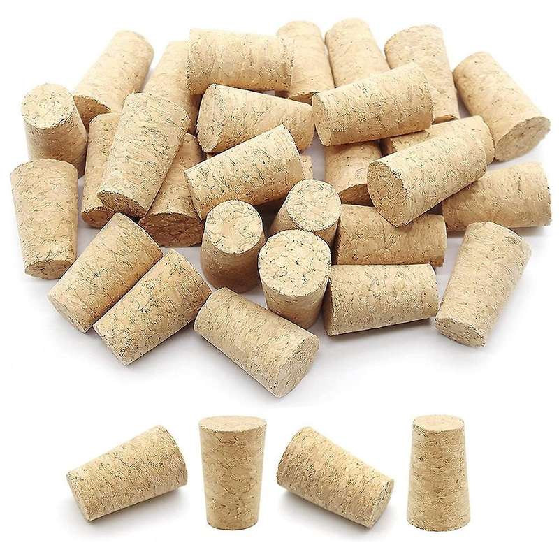 100Pcs Tapered Wine Cork Reusable Wood Corks Creative Portable Sealing Wine Stopper Wine Bottle Cov