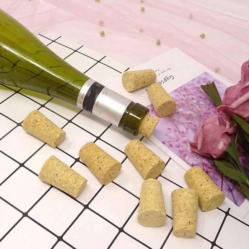 100Pcs Tapered Wine Cork Reusable Wood Corks Creative Portable Sealing Wine Stopper Wine Bottle Cov