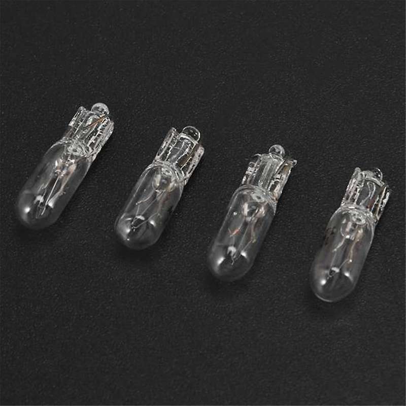 100Pcs T5 Halogen Bulb Car Instrument Panel Lamp Auto Wedge Dashboard Lamp 1.2W 12V Warm White