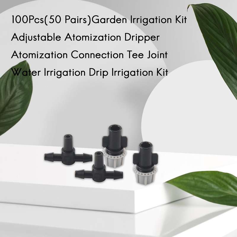 100Pcs(50 Pairs)Garden Irrigation Kit Adjustable Atomization Kit