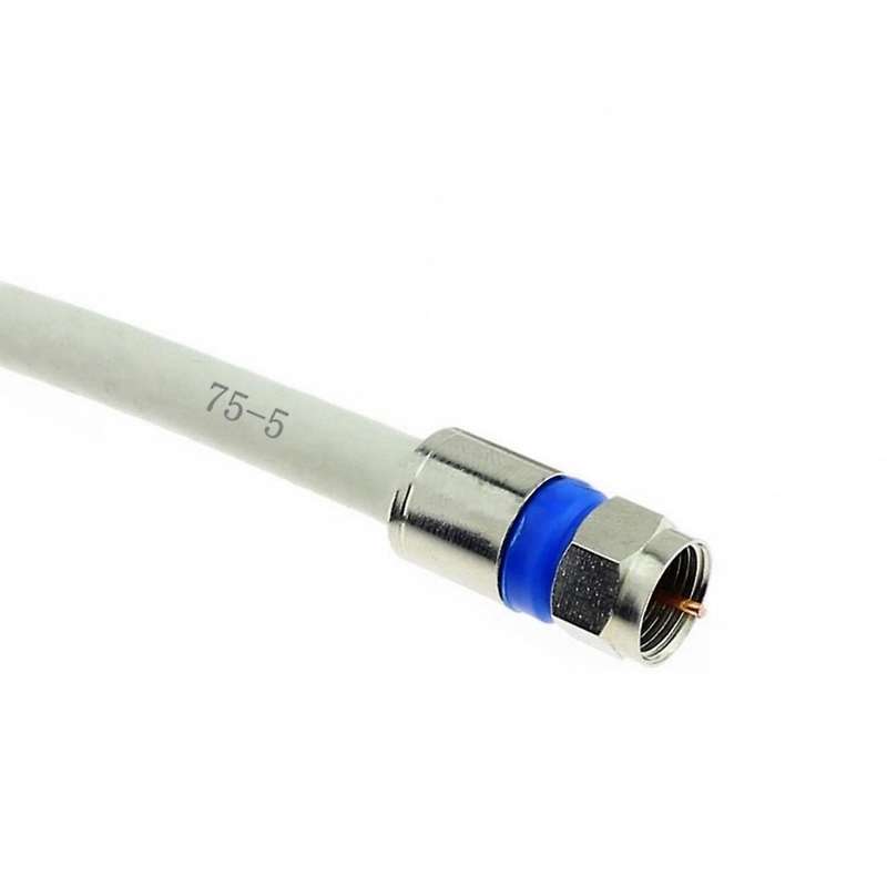 100PCS/Bag All-Copper Waterproof 75-5 RG6 Extruded F-Head British TV Cable 24 Shielded Universal Co