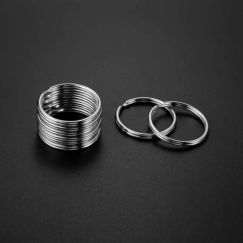 100pcs, 1.2 Inch Key Ring Open Key Ring Metal Key Ring Flat Ring for Household Car