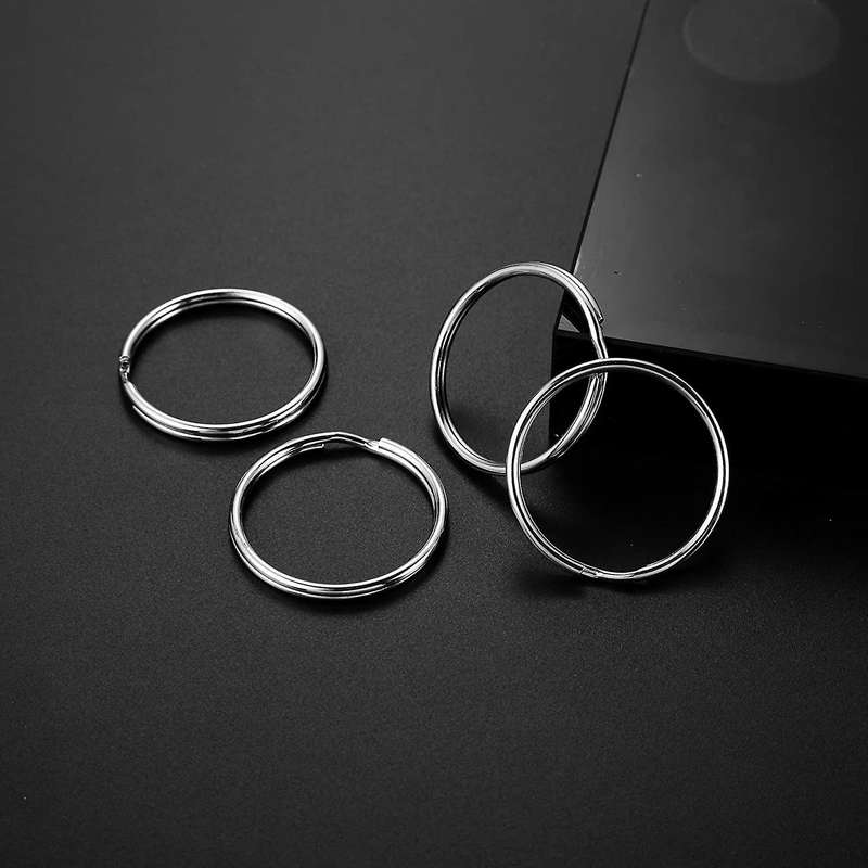 100pcs, 1.2 Inch Key Ring Open Key Ring Metal Key Ring Flat Ring for Household Car