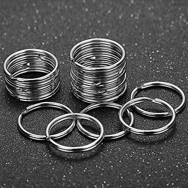 100pcs, 1.2 Inch Key Ring Open Key Ring Metal Key Ring Flat Ring for Household Car