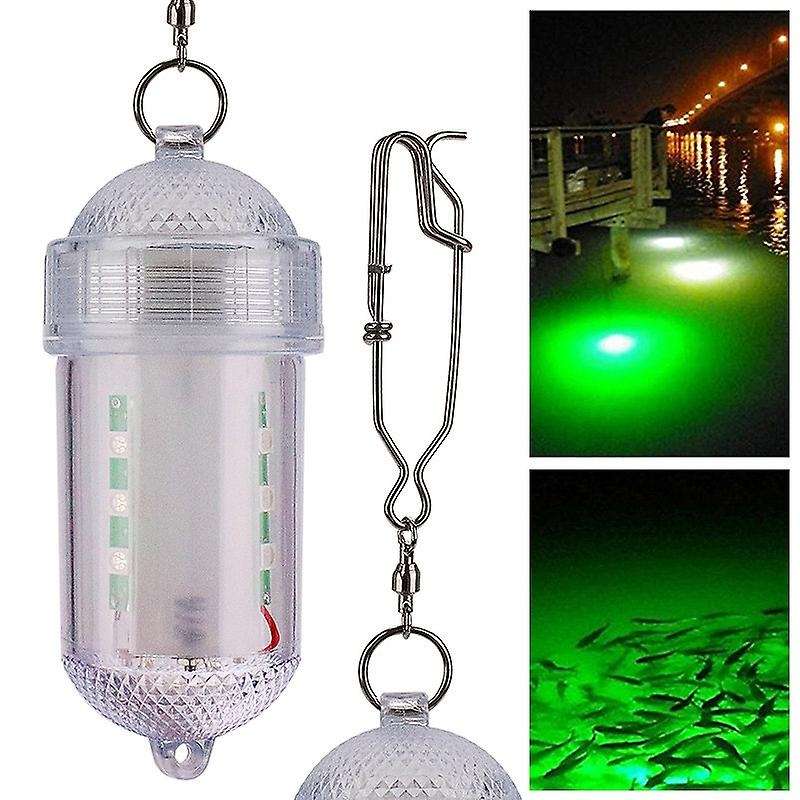 100W 12 LED Submersible Green Fishing Light Underwater Fish Finder Lamp By AA Battery