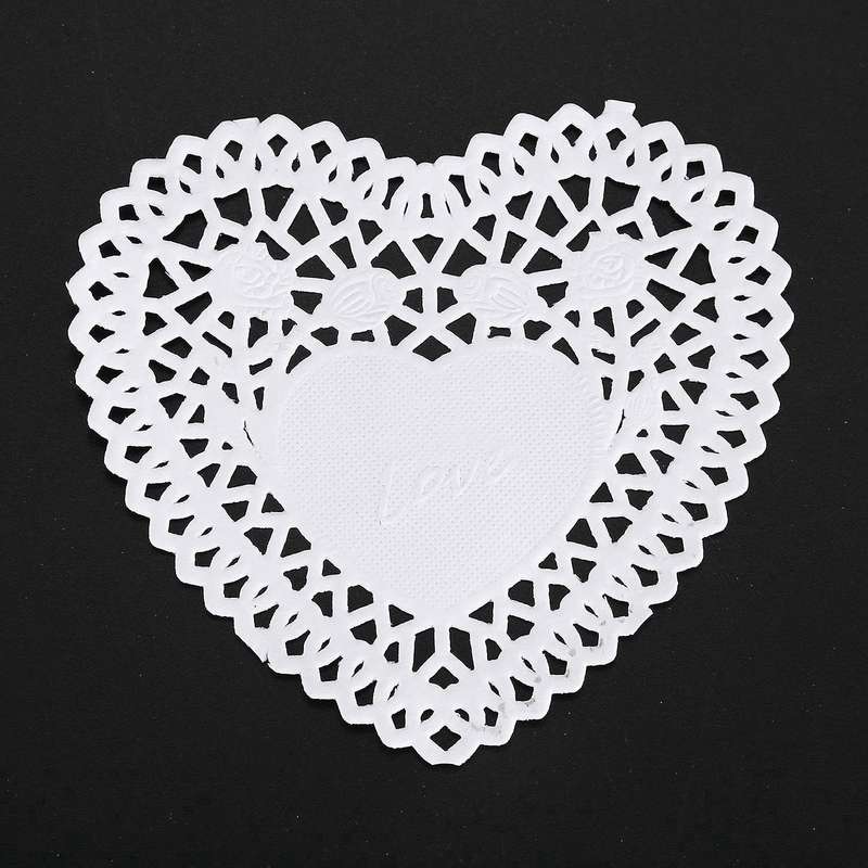 100x 4 inch White Love Heart Paper Lace Doilies doily for cardmaking scrapbooking