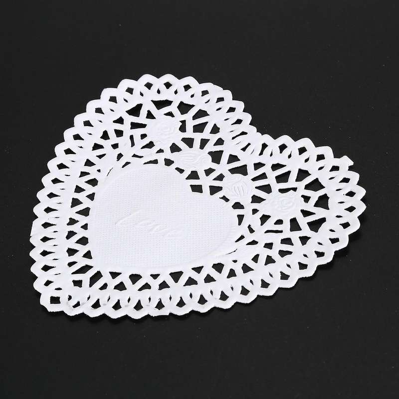 100x 4 inch White Love Heart Paper Lace Doilies doily for cardmaking scrapbooking