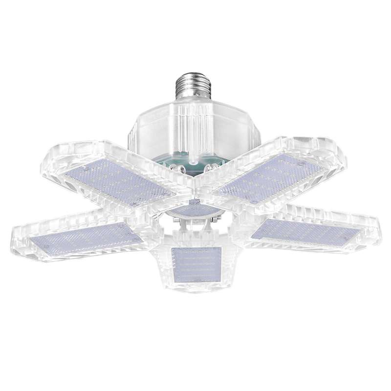 100W LED Five Leaf Garage Light Foldable Garage Ceiling Lamp 10000LM Deformation Basement Adjustable