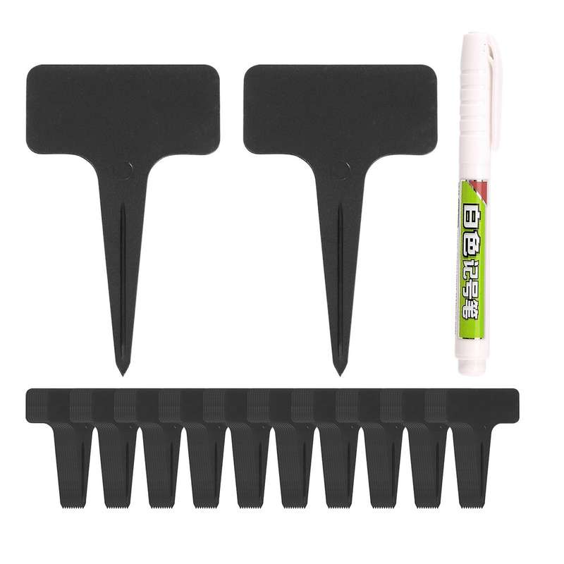 101pcs/set Black Plant Labels Water T-types Plant Tag Reusable Nursery Garden Labels Plant Markers