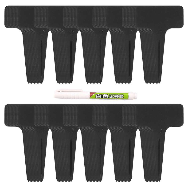 101pcs/set Black Plant Labels Water T-types Plant Tag Reusable Nursery Garden Labels Plant Markers
