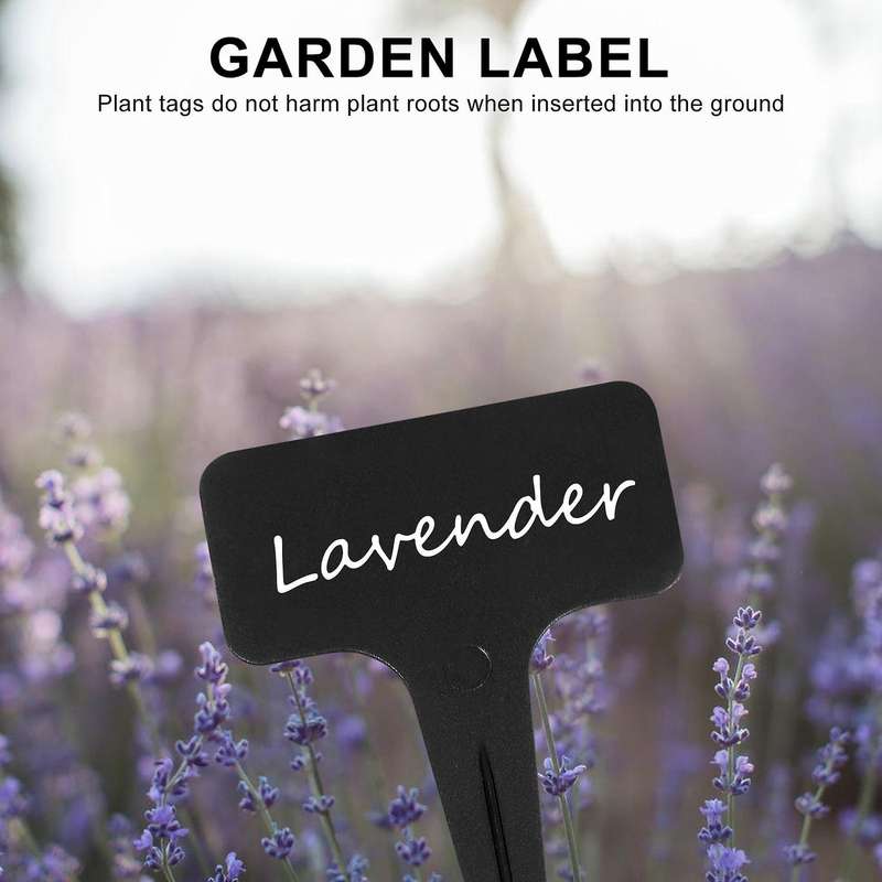 101pcs/set Black Plant Labels Water T-types Plant Tag Reusable Nursery Garden Labels Plant Markers