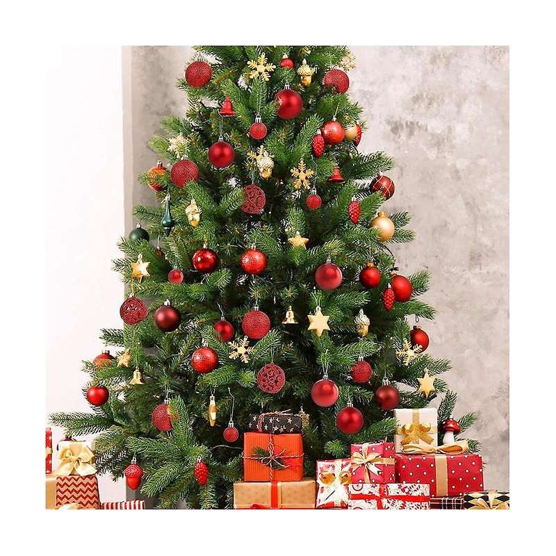 101pcs Red Christmas Ball Ornaments for , Shatterproof Balls Decorative Baubles Hanging