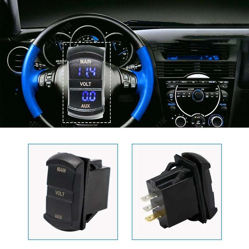 10-60V Dual Voltmeter Gauge LED Digital Panel Volt Battery Monitor Car Marine