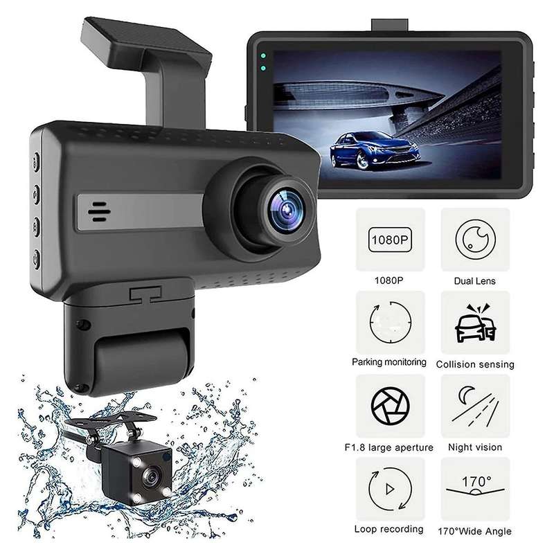 1080p Hd Car Dash Camera Car Dvr Driving Recorder, 3.0 Inch Ips Screen Dashboard Camera, Parking Mo