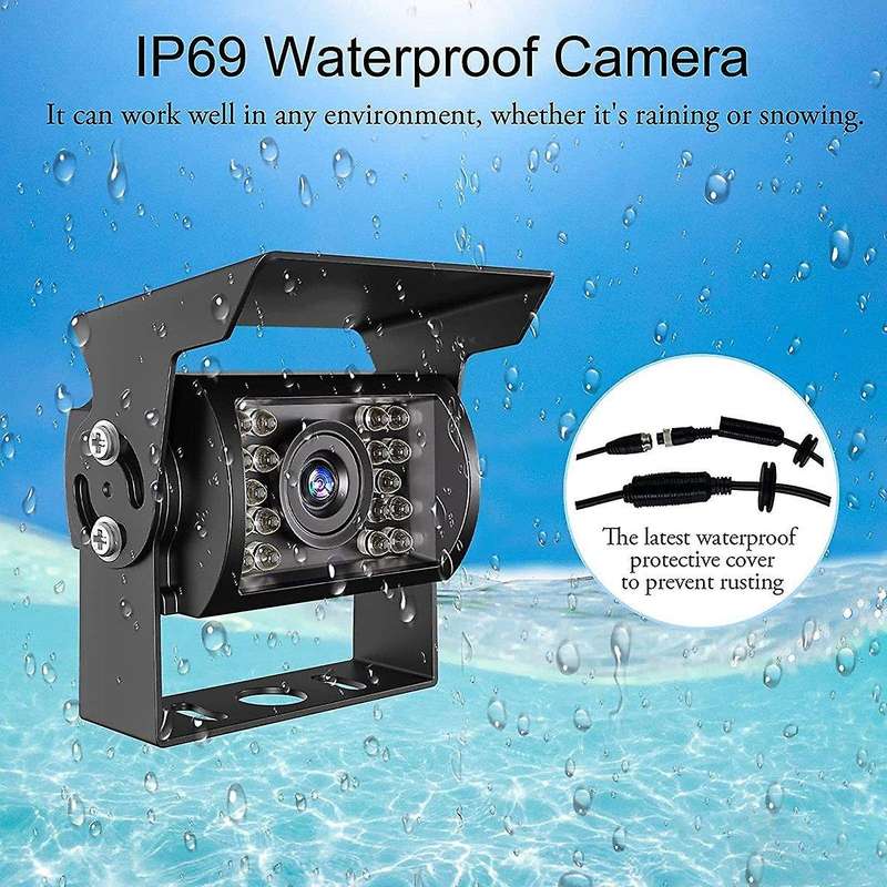 1080p Hd Backup Camera, Ip69 Waterproof Wide View Angle Reversing Rear View Camera for Monitor Truc