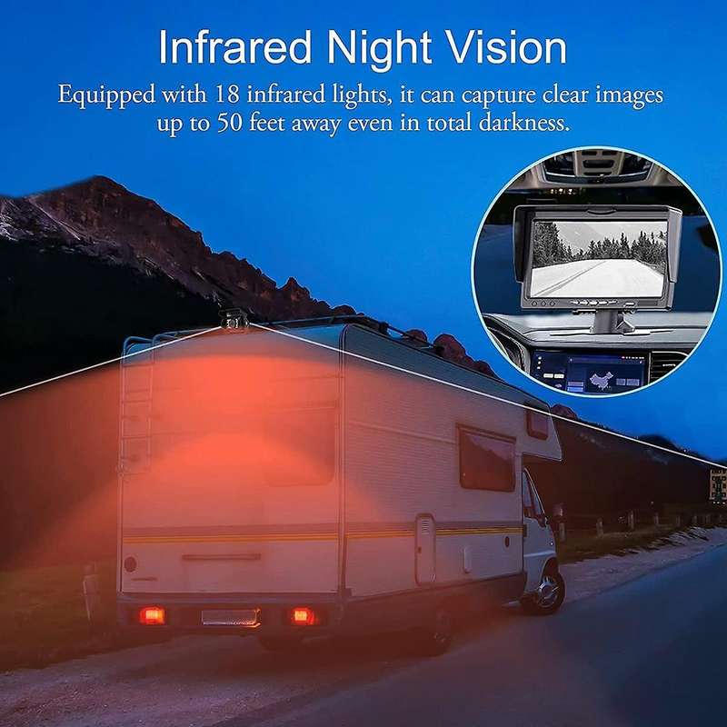 1080p Hd Backup Camera, Ip69 Waterproof Wide View Angle Reversing Rear View Camera for Monitor Truc