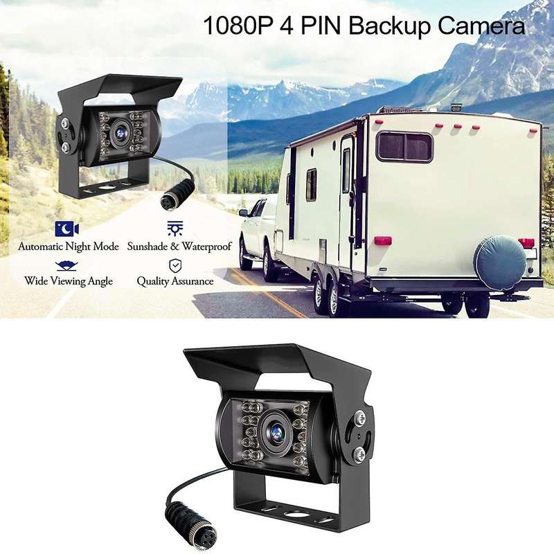 1080p Hd Backup Camera, Ip69 Waterproof Wide View Angle Reversing Rear View Camera for Monitor Truc