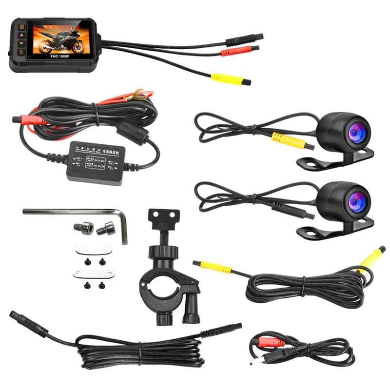 1080p Waterproof Motorcycle Camera Dvr Motorcycle Dashcam 3 Inch Front & Rear Camera Video Recorder