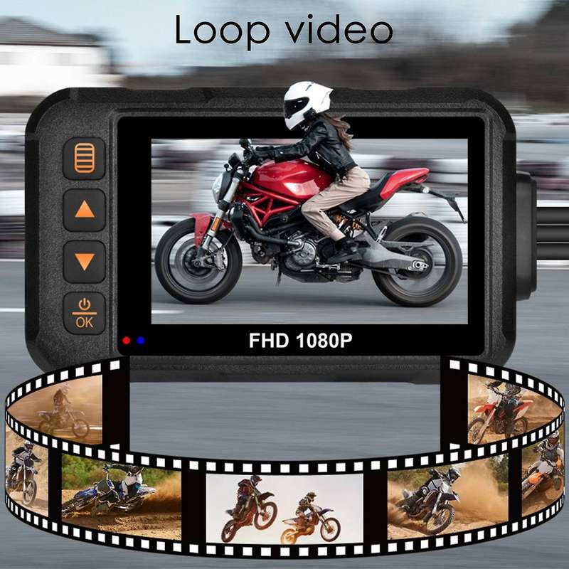 1080p Waterproof Motorcycle Camera Dvr Motorcycle Dashcam 3 Inch Front & Rear Camera Video Recorder