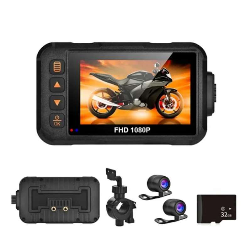 1080P Waterproof Motorcycle Camera DVR Motorcycle Dashcam 3.0 Inch Front Rear Camera Video Motorcycl