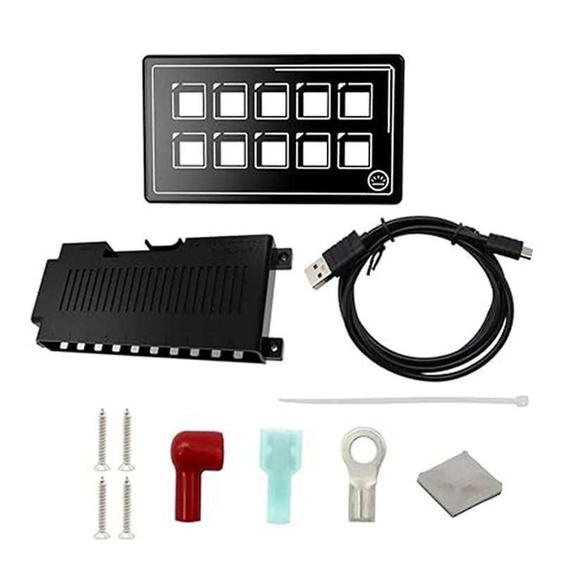 10-Bit Bluetooth Switch Panel, Push Button Switch Auxiliary Panel, Touch Type Backlit Membrane Cont