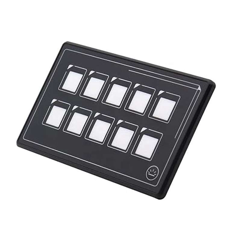 10-Bit Bluetooth Switch Panel, Push Button Switch Auxiliary Panel, Touch Type Backlit Membrane Cont