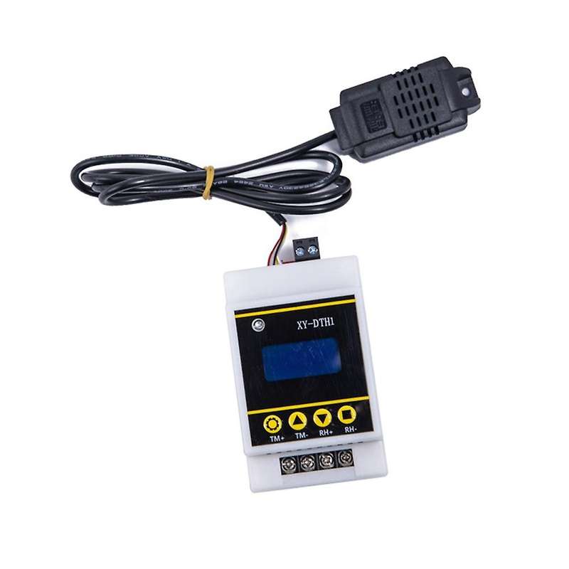 10A LCD Rail Digital Display Thermostat Temperature Humidity Controller with Sensor Dual Channel Re