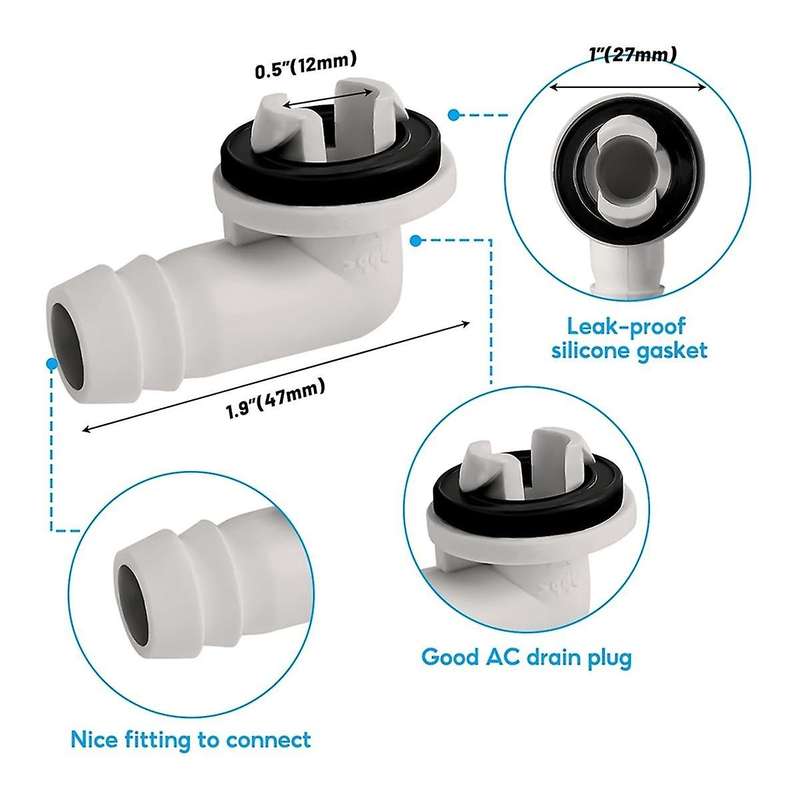 10Ft Portable Air Conditioner Drain Hose, AC Drain Hose Kit, Drain Hose for Air Conditioner with 3/5