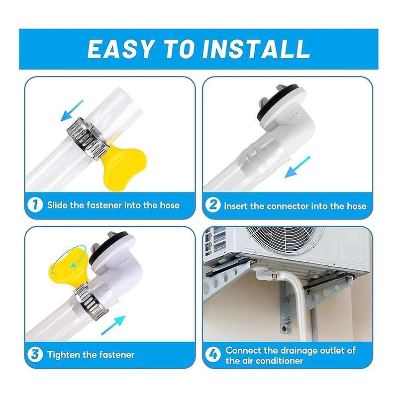10Ft Portable Air Conditioner Drain Hose, AC Drain Hose Kit, Drain Hose for Air Conditioner with 3/5