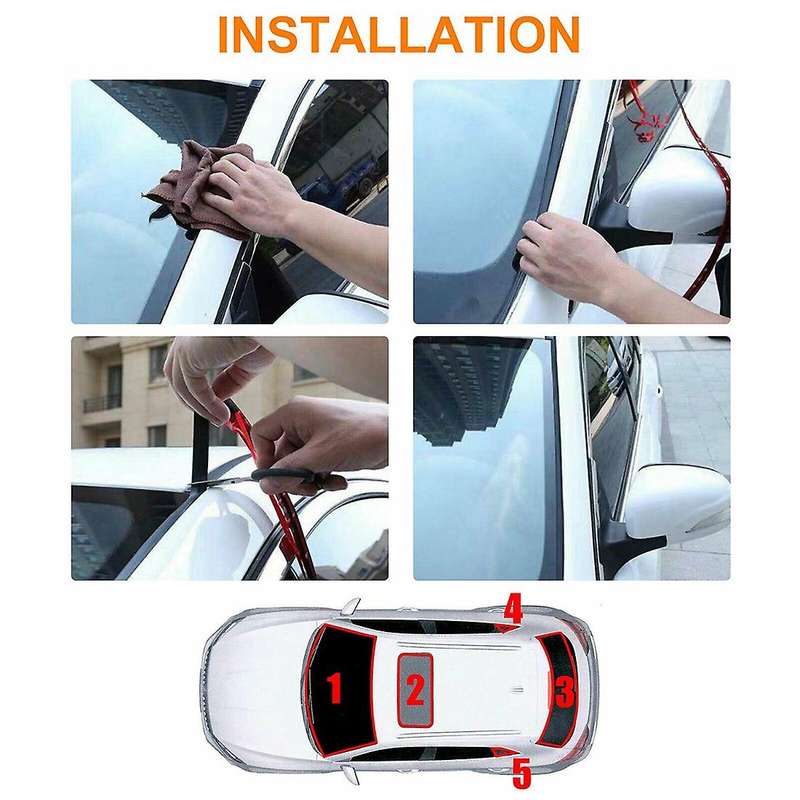 10FT Car Rubber Front Rear Windshield Panel Seal Strip Sealed Moulding Trim