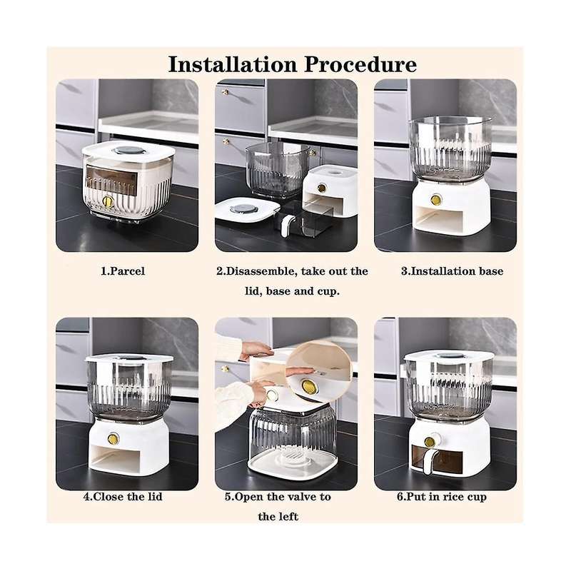 10kg Kitchen Nano Bucket Insect-proof Moisture-proof Sealed Rice Bucket Grain Pet Food Storage Conta