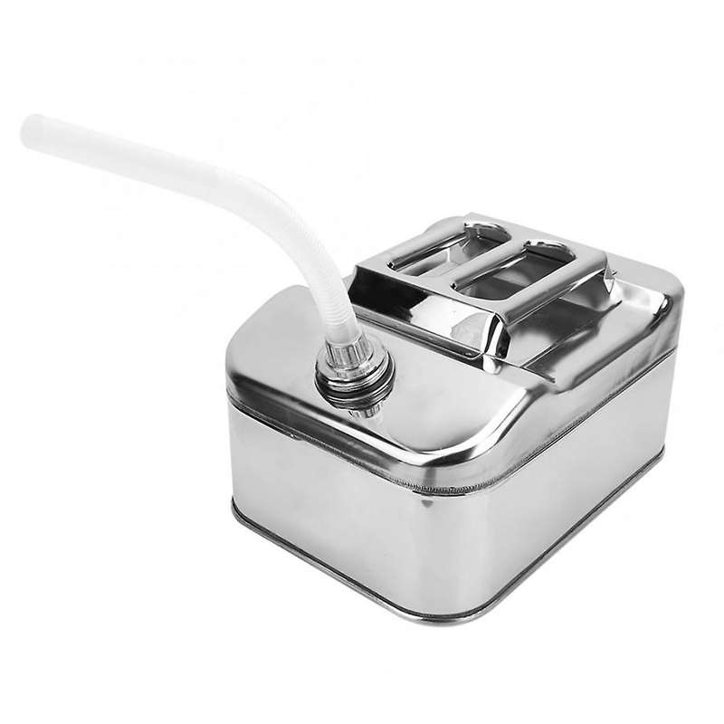 10L Stainless Steel Fuel Can for Petrol Built-in Oil Guide for Car Travel RV (Empty )