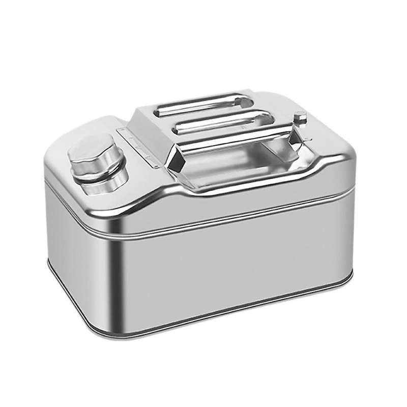10L Stainless Steel Fuel Can for Petrol Built-in Oil Guide for Car Travel RV (Empty )