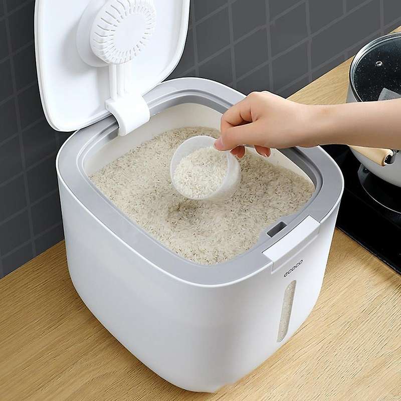 10KG Rice Storage Box Grains Bucket Moisture-Proof Sealed Insect-Proof Modern Household Decor Kitche
