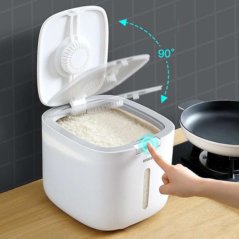 10KG Rice Storage Box Grains Bucket Moisture-Proof Sealed Insect-Proof Modern Household Decor Kitche