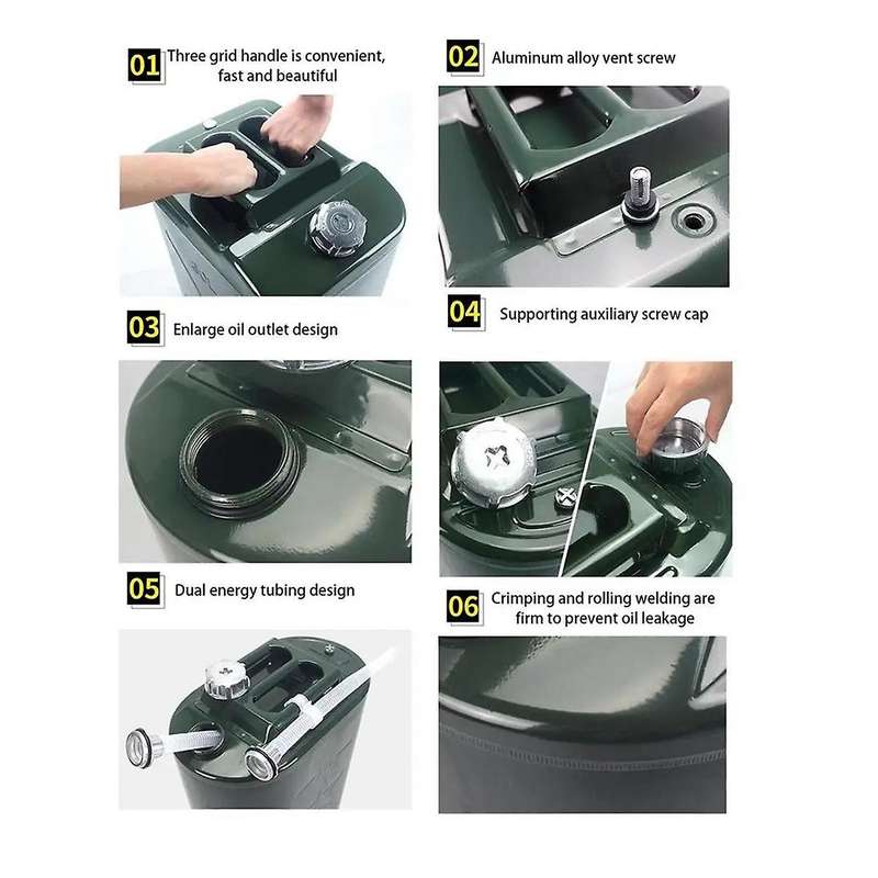 10l Barrels Can Gas Spare Container Anti-static Can Square Fuels Container Leak Proof Portable Tank