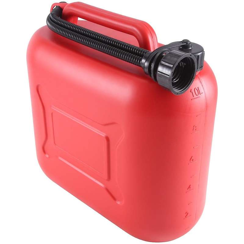 10L 2.64Gal Car Fuel Tank Can Spare Plastic Petrol Gas Container Anti-Static Fuel Carrier with Pipe