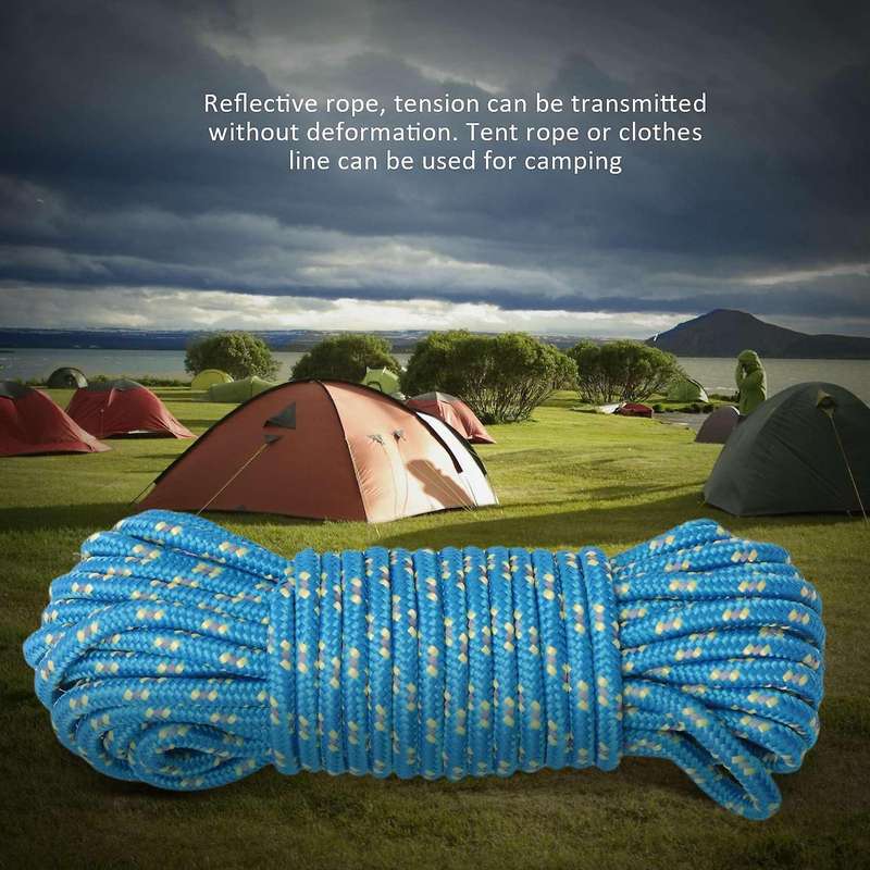 10M Reflective Tent Rope Outdoor Luminous Glow Rope Fluorescent Glow Camping Rope Packaging Rope Blu