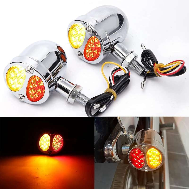 10mm Motorcycle 20 LED Driving Brake Turn Signal Lights Blinker Front Rear Lights Indicator for 883