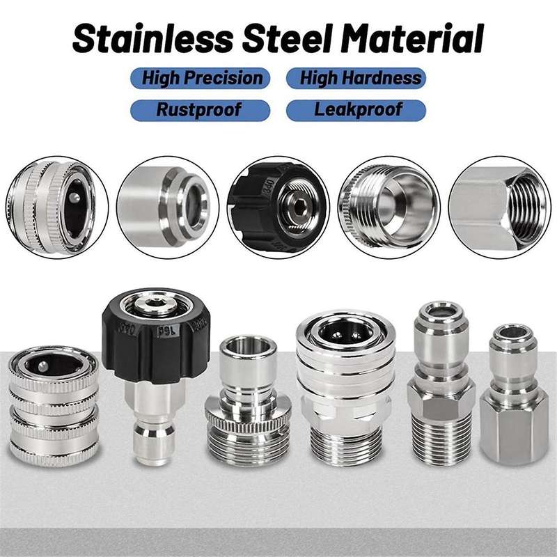10Pack Pressure Washer Quick Connect Fittings, M22-14mm Swivel to 3/8inch Quick Connect Kit