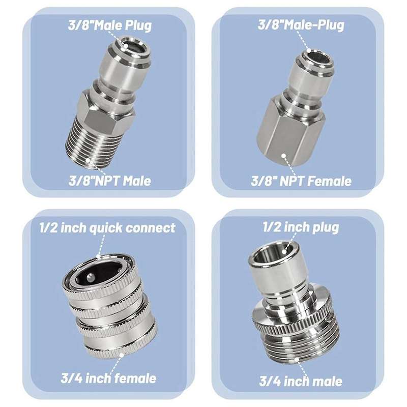 10Pack Pressure Washer Quick Connect Fittings, M22-14mm Swivel to 3/8inch Quick Connect Kit