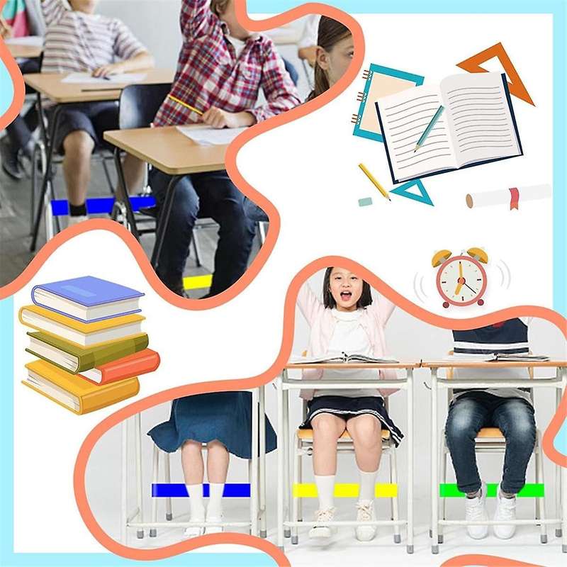 10pack Chair Bands for Kids with Fidgety Feet, Rubber Bands for Chairs Legs for Kids, 11.8 X 2 Inch