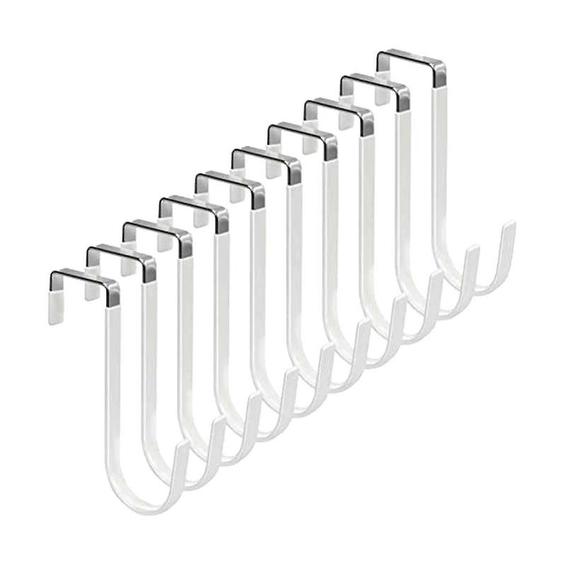 10-pack with Rubber Anti-scratch Storage Hooks for Living Room, Bathroom, Bedroom for Clothes, Towe
