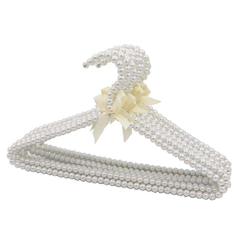 10Pc Elegant Clothes Hanger Plastic Pearl Circle Space Saver Drying Rack Dress Storage Household War