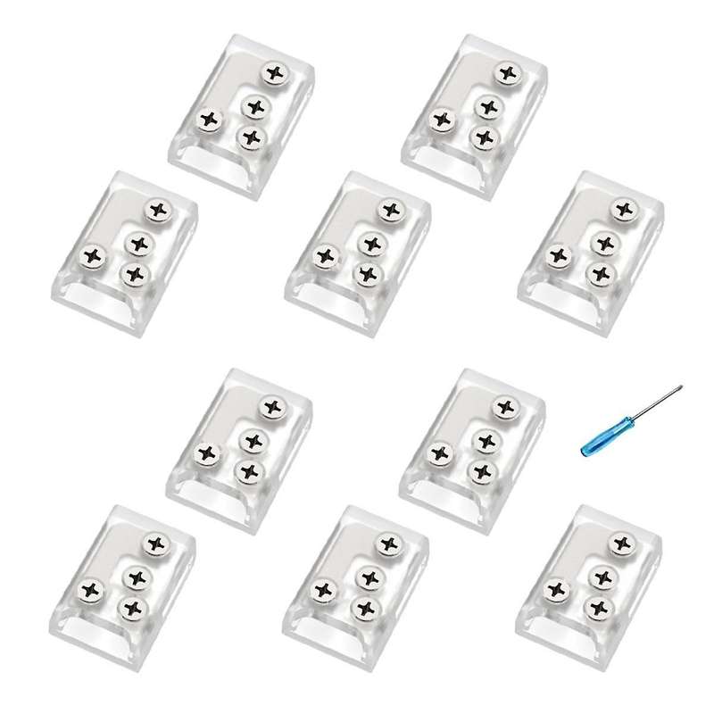 10pc LED Corner Connector with Screw Fixing 24V/5A 2P 8mm L Connector for LED Strip Single Color COB